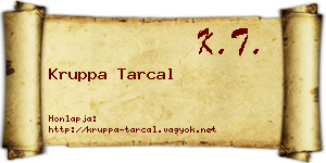 Kruppa Tarcal névjegykártya